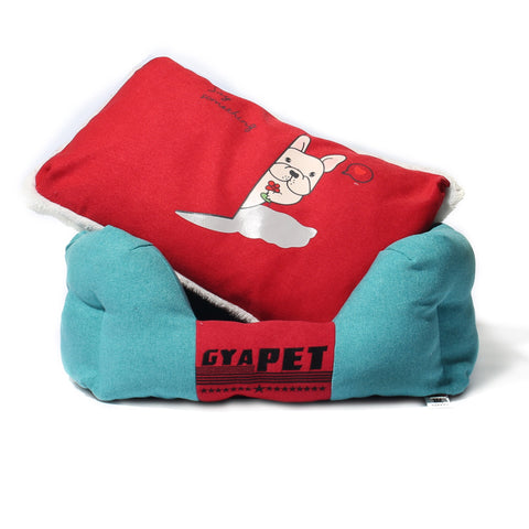 Pet Bed with pillow| Fashion Simple color-Breathable and Removable cover!